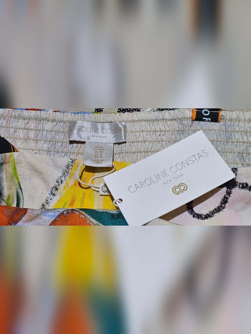 Caroline Constas "Gelato" Cotton Smocked Maxi Dress with Pockets Size-S & M - Picture 10 of 13